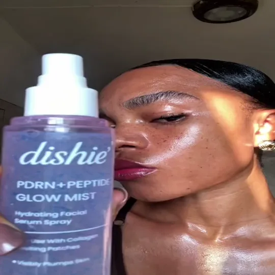 Preview of a customer using dishié skincare products, video 2